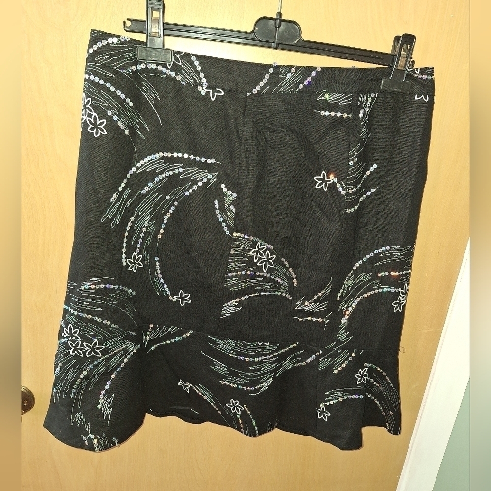 Vintage Rodan Made In Canada Sequin Floral Skirt Size 11/12 - Picture 3 of 4